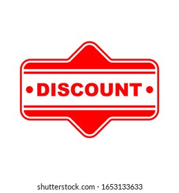 discount logo icon vector with red and white and white background for sales ads, stickers, banners, posters, x banners, and others