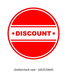 icono del logotipo de descuento vectorial con fondo rojo y blanco y blanco para anuncios de ventas, pegatinas, banners, carteles, x banners y otros