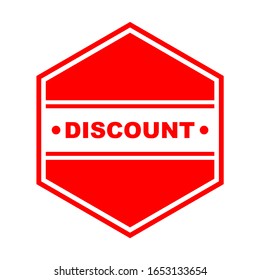 Discount-Logo-Symbol-Vektorillustration mit rot-weißem Hintergrund für Verkaufswerbung, Aufkleber, Banner, Poster, x-Banner und andere