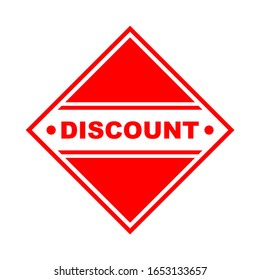 discount logo icon vector with red and white and white background for sales ads, stickers, banners, posters, x banners, and others