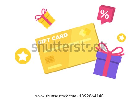 Discount, Loyalty card program and customer service. Vector illustration.