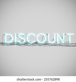 "Discount" made by neon type, vector