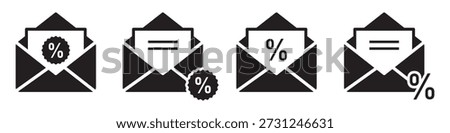 Discount mail icon vector illustration