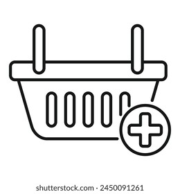 Discount market basket icon outline vector. Sale cash credit. Online store market