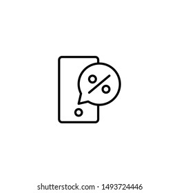 discount, mobile voucher, coupon icon vector illustration