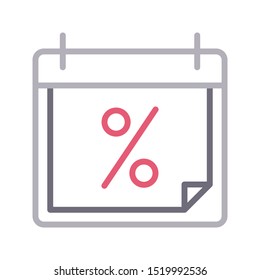 discount month colour line vector icon