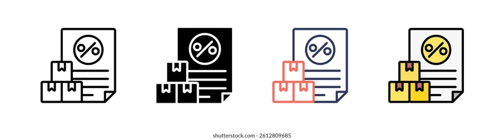 Discount Multi Style Icon Set Vector