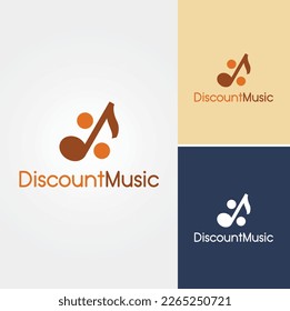 Discount Music Logo Design Vector
