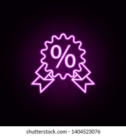 discount neon icon. Elements of online shopping set. Simple icon for websites, web design, mobile app, info graphics