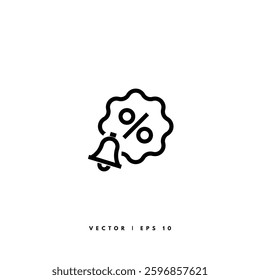 Discount Notification Icon. Editable Stroke