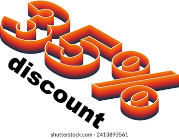Discount number of percent on white background