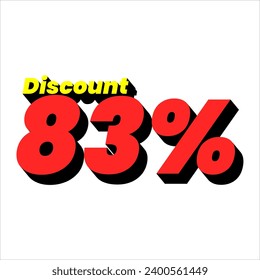 Discount numbers in the form of percent signs with red and yellow colors isolated on a white background, ranging from 1% to 100% discounts. very suitable for use in advertising media promotion designs