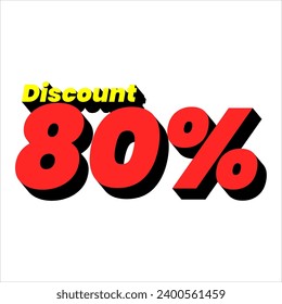 Discount numbers in the form of percent signs with red and yellow colors isolated on a white background, ranging from 1% to 100% discounts. very suitable for use in advertising media promotion designs