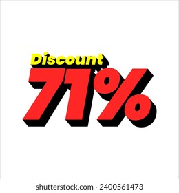 Discount numbers in the form of percent signs with red and yellow colors isolated on a white background, ranging from 1% to 100% discounts. very suitable for use in advertising media promotion designs