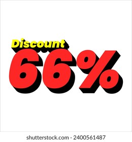 Discount numbers in the form of percent signs with red and yellow colors isolated on a white background, ranging from 1% to 100% discounts. very suitable for use in advertising media promotion designs
