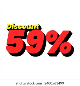 Discount numbers in the form of percent signs with red and yellow colors isolated on a white background, ranging from 1% to 100% discounts. very suitable for use in advertising media promotion designs