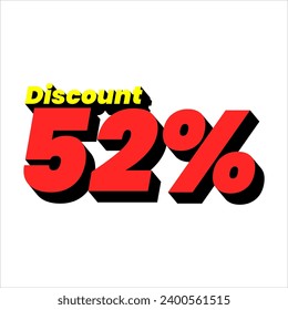 Discount numbers in the form of percent signs with red and yellow colors isolated on a white background, ranging from 1% to 100% discounts. very suitable for use in advertising media promotion designs