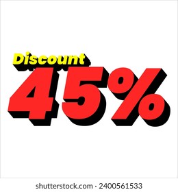 Discount numbers in the form of percent signs with red and yellow colors isolated on a white background, ranging from 1% to 100% discounts. very suitable for use in advertising media promotion designs
