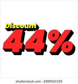 Discount numbers in the form of percent signs with red and yellow colors isolated on a white background, ranging from 1% to 100% discounts. very suitable for use in advertising media promotion designs