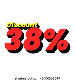 Discount numbers in the form of percent signs with red and yellow colors isolated on a white background, ranging from 1% to 100% discounts. very suitable for use in advertising media promotion designs