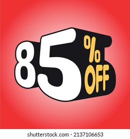 Discount numbers for red background with orange balls