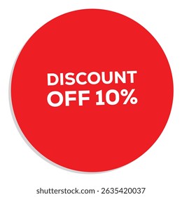 discount off 10% icon with white background