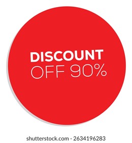 ícone de desconto de 90% com fundo branco