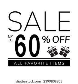 Discount offer Advertisement Banner of Sell and save up to 60%, Sell discount offers save up to 60%