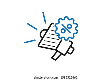 Discount offer announcement icon vector