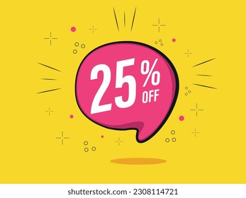 Discount Offer banner 25 Percent Pink Balloon 