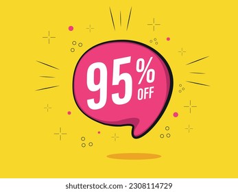 Discount Offer banner 95 Percent Pink Balloon 