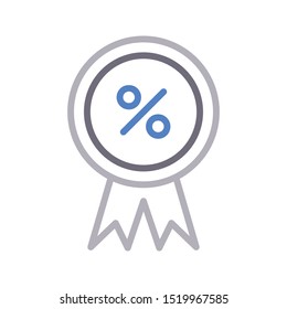 discount offer colour line vector icon