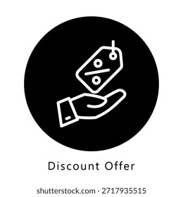 Discount Offer Icon Button, Mini Illustration Relate To Payment Service. Use For Modern Concept, Ui, Ux Web And App Development.
