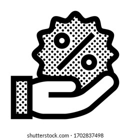 Discount Offer. Icon Filled with Dots.