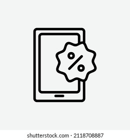  discount offer icon, isolated ecommerce outline icon in light grey background, perfect for website, blog, logo, graphic design, social media, UI, mobile app, EPS 10 vector illustration