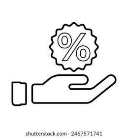 Icono de la oferta de descuento Línea Vector gráficos