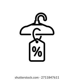 Icono de oferta de descuento, gráficos de Vector de línea