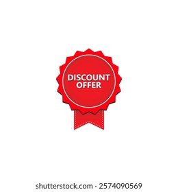 DISCOUNT OFFER label, Banner tag, for advertising, promotion, retail, website, graphic design project, app design or online store. Vector design template.
