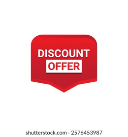 DISCOUNT OFFER Label, Sticker, Banner, tag, for advertising, promotion, retail, website, graphic design project, app design or online store. Vector design element.