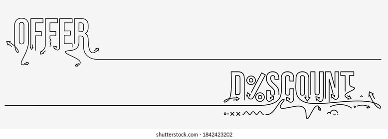 Discount, Offer line art Text shopping poster vector illustration Design.