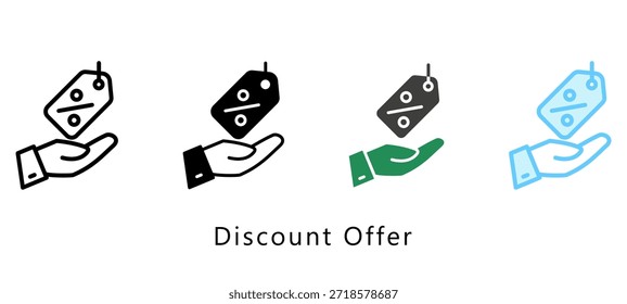 Discount Offer Multi Style Icon. Mini Illustration Relate To Payment Service. Use For Modern Concept, Ui, Ux Web And App Development.