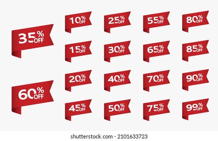 Discount offer price label, Red price tag for online stores
