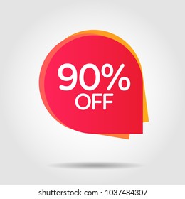 Discount Offer Price Label, Symbol For Advertising Campaign In Retail, Sale Promo Marketing, 90% 