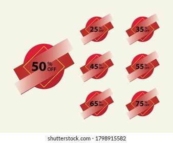 Discount offer price labels design vector