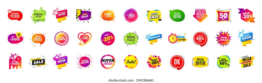 Discount offer sale banners. Best deal price stickers. Black friday special offer tags. Sale bubble coupon. Vector