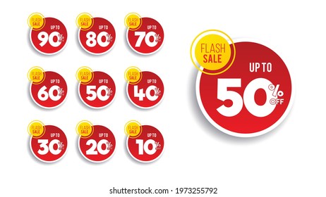 Discount offer sale banners. Best deal price stickers. Flash sale special offer tags.