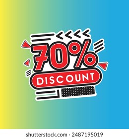 Discount Offer Sticker Vektorgrafik Design.