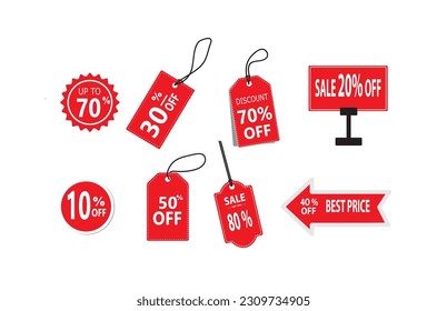 Discount offer tag icon. Sale label tag with percentage sign. Vector shopping label, sticker discount,