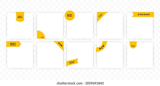 Juego de iconos de la etiqueta de oferta de descuento. Símbolos de cupones de compra. Precio de oferta especial. Mejor emblema de precios. EPS vectorial 10. Aislado sobre un fondo transparente.
