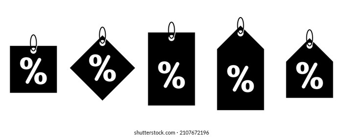 Discount offer tag icon. Set os shopping tags icons. Conceptual business icons. Percentage icon. Vector illustration